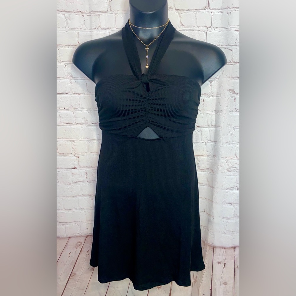 Black Halter Mini Dress